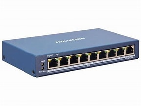 Hikvision 8 port Smart POE switch 110w POE budget Hikvision topology management 1 10/100 RJ45 uplink.