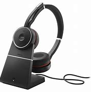 Jabra Evolve2 75 STEREO Headset with Link380c (USB-C) UC with desk stand black