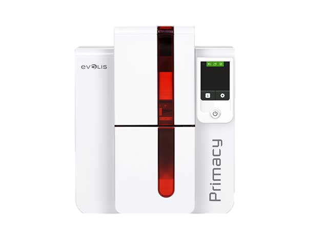 Evolis -PRIMACY 1 Simplex Expert Smart Fire Red Printer with GEMPC USB-TR Smart Card Encoder, USB & Ethernet, with Cardpresso XXS software licence.