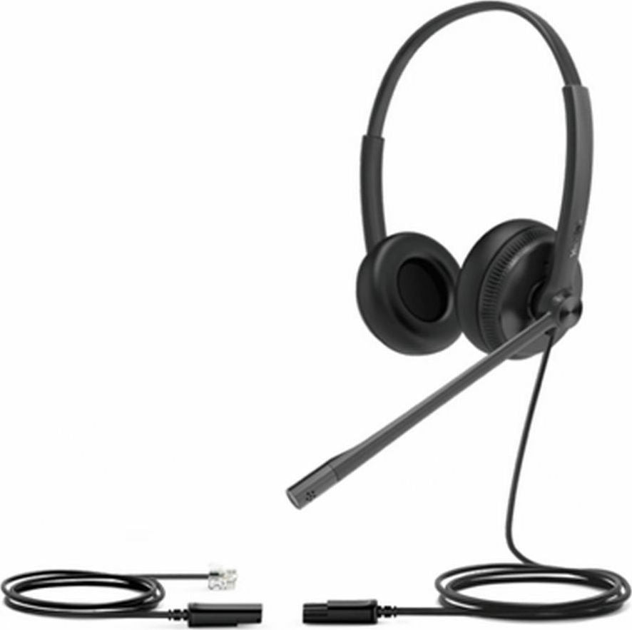 Yealink YL-YHS34 DUAL. YHS34-DUO, Entry-level RJ9 headset, Binaural, Leather