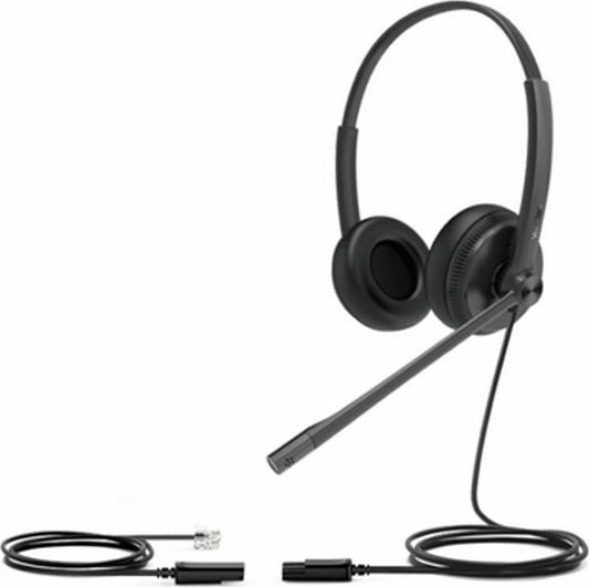 Yealink YL-YHS34 DUAL. YHS34-DUO, Entry-level RJ9 headset, Binaural, Leather