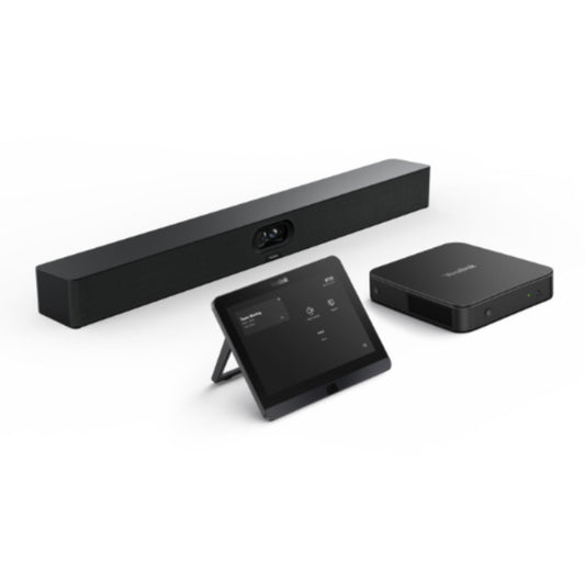 Yealink YC-MVC S40-C4-000 KIT-Native Microsoft Teams Rooms system for Small-to- medium rooms: All-in-one AI USB Video Bar for Small to Medium Rooms, Mtouch E2, MCore-PC with cable management box