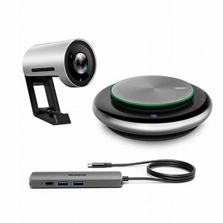 Yealink Bring Your Own Device bundle including: UVC30 Room 4k USB camera, CP900 omnidirectional USB speakerphone, Yealink BYOD connector box