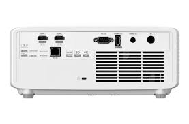 Optoma UHZ66 Eco-friendly compact high brightness 4K UHD laser projector with HDR10 and HLG support, providing enhanced color depth, brightness, and contrast.