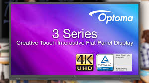 Optoma 3652RK Creative Touch 3-Series 65" interactive flat panel display. Designed for educational and professional environments, aiming to enhance interactivity and collaboration